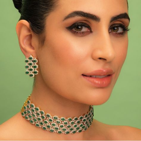 Elevate your glamour with our emerald and diamond choker set, where elegance meets opulence. Shop our latest collection at Madan Jewellers - Naresh Khanna Group. #MadanJewellersIndia #Diamonds #Gold #HighJewellery #FineJewellery #JewelleryGram #InstaJewellery #JewelleryForBrides #necklace Emerald And Diamond Choker, Diamond Choker Set, Emerald Choker, Face Exercises, Diamond Choker, Choker Set, Beautiful Jewelry, Choker, Emerald