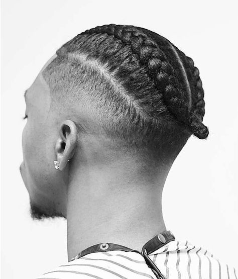 Cornrows - An extremely simple style, this cut is always trendy. It looks well on grade school-age boys to teachers, virtually any professional. Cornrows also allow one to easily grow hair into another look that may be longer, perhaps like an afro or other styles. Be sure that the stylist you choose has expertise with cornrow cuts. Iconic Haircuts, Haircuts For Black Men, Braids With Fade, Latest Braided Hairstyles, Afro Hairstyles Men, Boy Braids, Braid Styles For Men, Boy Braids Hairstyles, Drop Fade Haircut