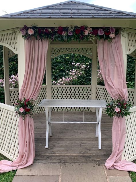 Decorated Gazebo, Simple Gazebo Flowers Wedding, Gazebo With Flowers, Gazebo Wedding Decorations Indian, 30th Anniversary Decorations, Gazebo Rose Garden, Gazebo Wedding Ceremony Budget-bride.shop, Small Gazebo, Gazebo Decorations