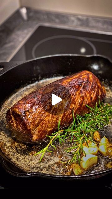 Steak Channel on Instagram: "Pan-Seared Filet Mignon with Butter, Rosemary, and Garlic. 🥩🌿 𝗜𝗻 𝗚𝗲𝗻𝗲𝗿𝗮𝗹, Beef Filet Mignon tastes best at medium-rare to medium doneness. . 📸 @bergnbeef" Steak Well Done, Pan Seared Filet Mignon, Pan Steak, Beef Filet, Medium Well, Pan Seared, Well Done, Rosemary, Steak