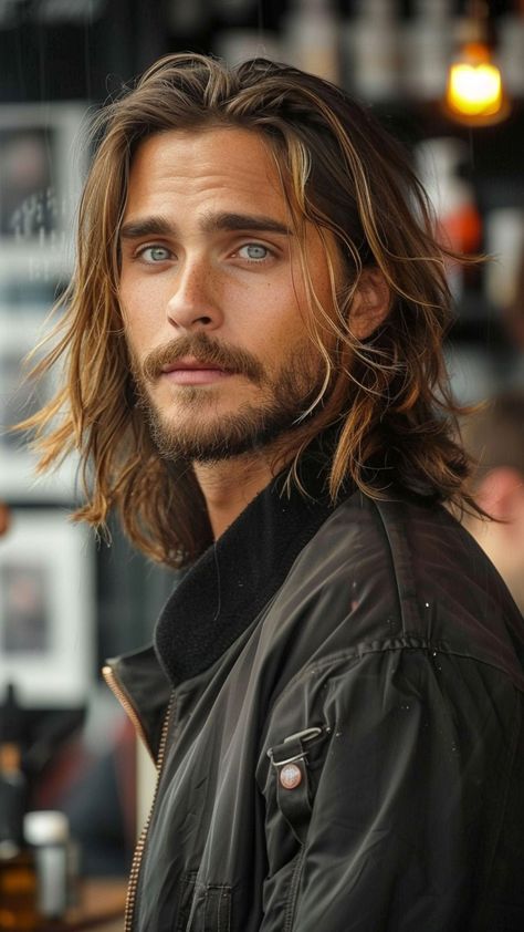 22 Long Hairstyles for Men Ready to Experiment Long Center Part Hair, Mens Formal Long Hairstyles, Long Hair Men With Beard, Long Men’s Hairstyles, Long Haired Men Hairstyles, Wedding Hairstyles Men Long Hair, Long Men’s Hair Cuts, Long Hear Style Men, Mens Highlights Dark Hair Long