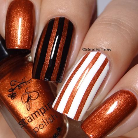 #28 Pretty Penny - Nail Stamping Color (5 Free Formula) Stamping Nail Polish, Liver Damage, Nail Stamper, Fall Nail Art Designs, Seasonal Nails, Thanksgiving Nails, Fall Nail Art, Orange Nails, Fall Nail Designs