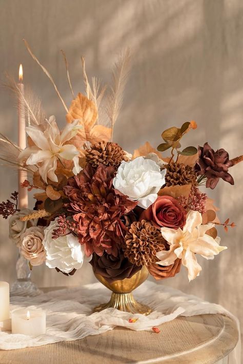 Ling's Moment Burnt Orange Boho Deluxe Artificial Flowers and Greenery Combo Box Set, Rust Sepia Dried Fake Flower for DIY Wedding Bridal Bouquet, Centerpieces Decor, Floral Arrangement Decor, etc. #autumn #wedding #sponsored #ad As an Amazon Associate I earn from qualifying purchases Fake Flower Arrangements Diy, Diy Wedding Bouquet Fake Flowers, Wedding Bouquet Fake Flowers, Fake Flower Arrangements, Flowers And Greenery, Diy Wedding Bouquet, Fake Flower, Flower Arrangements Diy, Wedding Arrangements