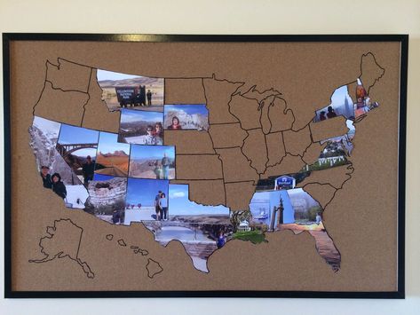 State Photo USA Map Cute Dorm Rooms, Travel Keepsakes, Travel Wall, Décor Diy, Travel Maps, Travel Inspired, Travel Decor, Cork Board, Travel Memories