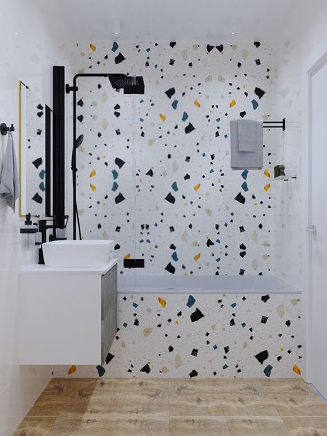 bathroom, terrazzo Terazzo Bathroom Interior Design, Digital Interior Design, Terrazzo Bathroom, Bathroom Design Layout, Concrete Bathroom, Monochrome Interior, Affordable Interior Design, Bathroom Design Decor, 3d Interior