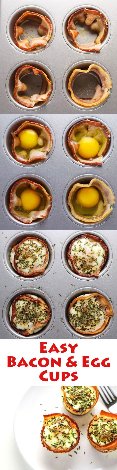 These Bacon and Egg Cups are made in a muffin tin and so easy to make! | http://Tastefulventure.com Bacon And Egg Cups, Bake Bacon, Bacon Egg Cups, Breakfast Casserole Bacon, Egg Christmas, Easy Bacon, Baked Bacon, Muffin Tin Recipes, Bacon Egg