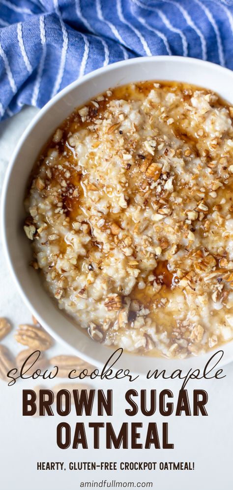 Crockpot Overnight Oats, Crockpot Baked Oatmeal, Oatmeal In Crockpot, Crockpot Oatmeal Recipes, Crockpot Steel Cut Oats, Steel Cut Oats Crockpot, Slow Cooker Steel Cut Oats, Crock Pot Oatmeal, Crockpot Oatmeal Overnight