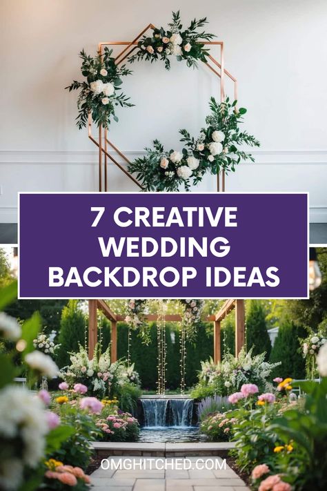 Planning a wedding? Check out these 7 fantastic wedding backdrop ideas that can truly make your ceremony stand out! From lush greenery to elegant copper frames, there's a perfect backdrop for every style. Imagine saying 'I do' in front of a beautiful floral display or modern geometric design that fits your theme perfectly. Whether you want classic, modern, or rustic looks, these ideas will get you excited about decorating your big day. Save these ideas for the perfect wedding! You'll love your backdrop! Wedding Backdrop Ideas, Wedding Ceremony Backdrop, Backdrop Ideas, Copper Frame, Frame Wedding, Ceremony Decor, Ceremony Backdrop, Planning A Wedding, Wedding Ceremony Decorations