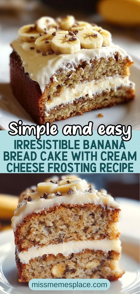 Banana Cake With 2 Bananas, Banana Bread Sheet Cake, Desserts With Old Bananas, Ripe Banana Cake Recipes, Easy Dessert Recipes Banana, Fun Banana Recipes, Banana Bread Recipe With Frosting, Moist Banana Bread With Cream Cheese, Banana Blueberry Cake Recipe