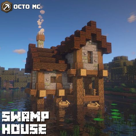 Octo the Minecraft builder on Instagram: “Here's my version of a swamp house, I was inspired by @goodtimeconnermc build (check him out) ⁣⁣⁣⁣⁣⁣⁣⁣⁣⁣⁣⁣⁣ Shaders: #BSL⁣…” Swamp Base Minecraft, Minecraft Swamp Build, Swamp House Minecraft, Minecraft Shack, Minecraft Swamp House, Minecraft Swamp, Swamp Shack, Minecraft Structures, Minecraft House Plans