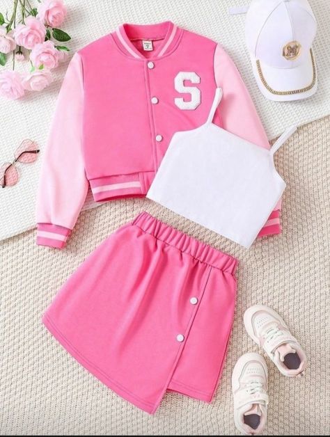 Girls Outfit Ideas Kids, Clothes Kids Girl, Graphic Jacket, Cute Outfits With Shorts, Adrette Outfits, Cute Dress Outfits, Casual Preppy Outfits, Quick Outfits, Cute Preppy Outfits