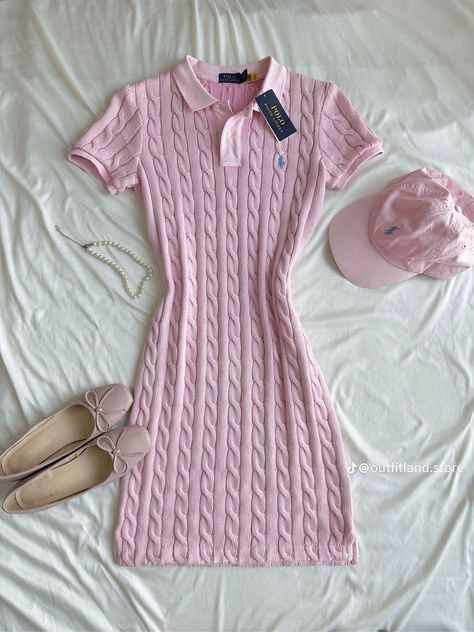 Polo Dress Outfit, Playful Aesthetic, Boquette Flowers, Profile Page, Ralph Lauren Outfits, Ralph Lauren Dress, Tennis Clothes, Fancy Outfits, Pink Outfit