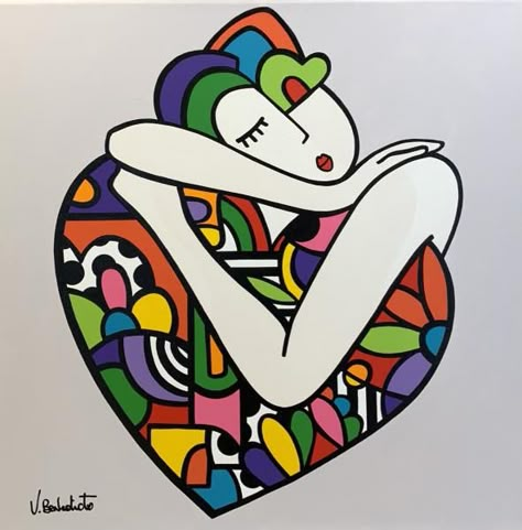 Vday Art, Romero Britto Art, Images Pop Art, Britto Art, Pablo Picasso Art, Pop Art Images, Art Picasso, Cubist Art, Graffiti Doodles