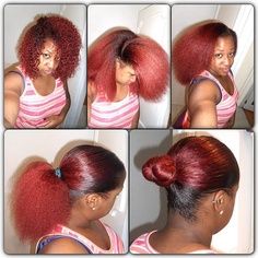 Love the color and look at that hang time ! Natural Red Hair, Beautiful Natural Hair, Natural Hair Beauty, Slick Hairstyles, Silk Press, Natural Hair Inspiration, Natural Hair Tips, Hair Red, Hair Crush