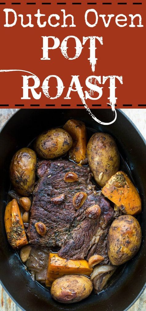 Recipes Pot Roast, Dutch Oven Pot Roast, Oven Pot Roast, Dutch Oven Camping Recipes, Best Pot Roast, Dutch Oven Camping, Crockpot Roast, Dutch Oven Cooking, Pot Roast Slow Cooker