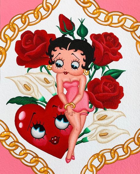 Flower Making Tutorial, Valentine Drawing, Valentine Cartoon, Valentines Day Drawing, Paper Craft Ideas, Betty Boop Art, Betty Boop Pictures, Valentines Wallpaper, Chicano Art