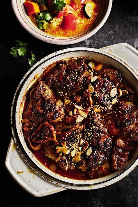 Rick Stein's chicken and fig tagine - YOU Magazine Best Tagine Recipes, Tajine Recipes, Tagine Chicken, France Recipes, Lamb Tagine Recipe, Moroccan Lamb Tagine, Tagine Cooking, North African Food, Lamb Tagine