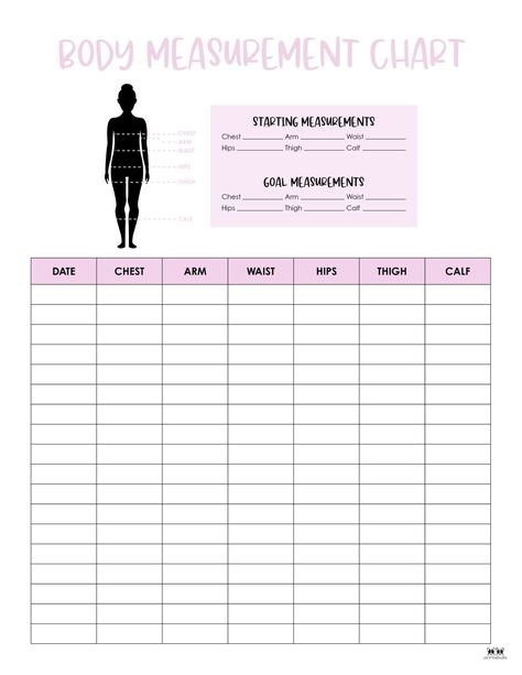 Body Measurement Charts - FREE Printables | Printabulls Body Measurements Chart Printable, Workout Tracker Printable Free, Tracker Printable Free, Workout Tracker Printable, Body Measurement Tracker, Fitness Tracker Printable, Workout Tracker, Body Measurement Chart, Fitness Planner Printable