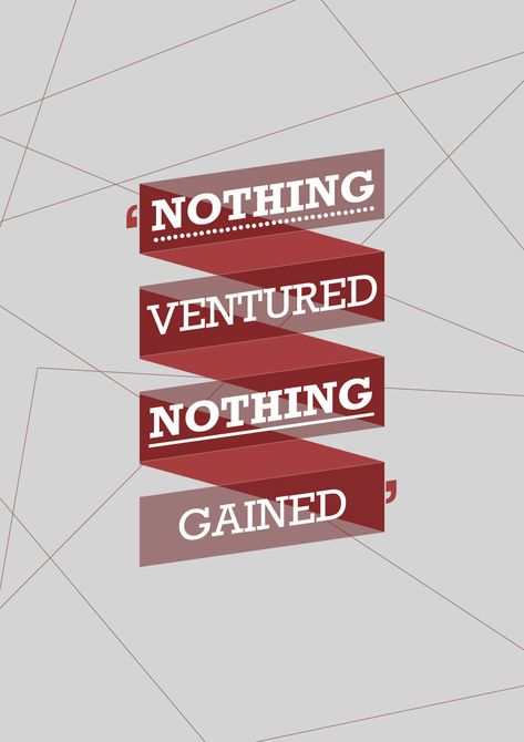 "Nothing ventured, nothing gained" Old Time Sayings, Best Fonts, Lettering Inspiration, Typographic Art, Typography Lettering, Calligraphy Lettering, Inspiration Photo, Learning To Write, Posters And Prints