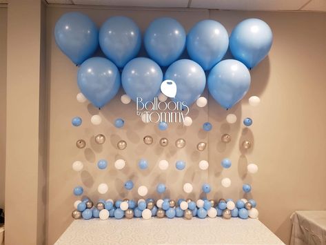 Balloon Decorations Diy Tutorials, Clear Balloon, Party Balloons Diy, Baby Boy Decorations, Birthday Decorations At Home, Simple Birthday Party, Baby Birthday Decorations, Simple Birthday Decorations, Backdrop Decor