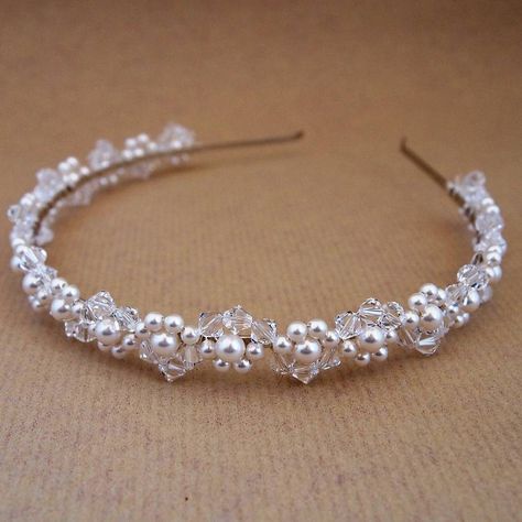 Simple Bridal Headband, Crystal Bridal Headband, Headband Fits, Elegant Headband, Bridal Fashion Jewelry, Beaded Headband, Pearl Headband, Bridal Headband, Diy Hair Accessories