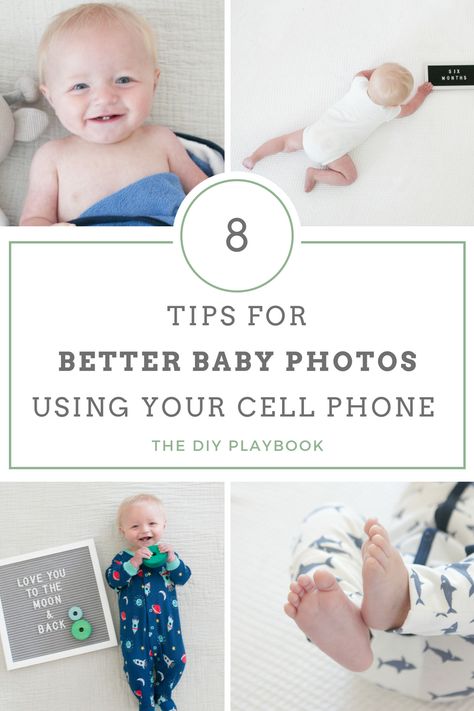 Tips for better baby photos using your cell phone. Getting better baby photos doesn't have to take a ton of time or money. Heck, you don't need to be a professional and can even use your CELL phone. Here are my tips to take better pictures of your baby without hiring a professional! #photography #baby #momlife #motherhood #newborn #photos 8 Month Baby, Diy Newborn Photography, One Month Baby, Monthly Baby Photos, Baby Pictures Newborn, Diy Playbook, Newborn Poses, Mom Diy, Diy Photography