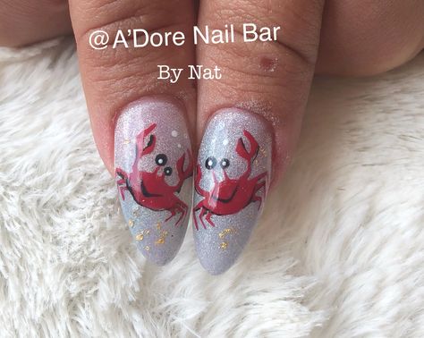 Crab Nails Designs, Crab Nails, Pedi Designs, Sea Nails, Beachy Nails, July Nails, Cute Selfies Poses, Nail Bar, Ombre Nails