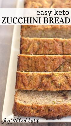 Breakfast Zucchini, Low Carb Zucchini Bread, Keto Zucchini Bread, Healthy Zucchini Bread, Zucchini Bread Healthy, Keto Zucchini, Postre Keto, Joy Filled Eats, Healthy Zucchini