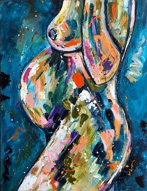 Pregnancy Art Drawing, Body Abstract Painting, Abstract Female Painting, Pregnant Painting, Pregnancy Painting, Body Paintings Female, Birth Art, Pregnancy Art, Beautiful Abstract Art