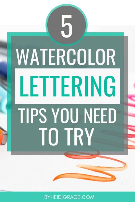 5 tips for easier watercolor brush lettering to help take the frustration out of doing calligraphy with a paintbrush and paint. Watercolor calligraphy | best paintbrushes for lettering Watercolor Sign, Watercolour Lettering, Calligraphy Tips, Watercolor Letters, Watercolor Font, Calligraphy Watercolor, Kids Party Crafts, Watercolor Brush Pen, Simple Watercolor