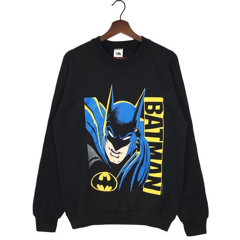 Collectible!! Vintage 1986 Batman Sweatshirt Crewneck DC Comics Inc. Made In Usa True Vintage Pullover Jumper Size XL by ClockworkThriftStore on Etsy Batman Sweatshirt, Elephant Sweatshirt, Batman Dc Comics, Tommy Hilfiger Fashion, California Sweatshirt, Vintage Nike Sweatshirt, Comics Characters, Adidas Pullover, Batman Dc