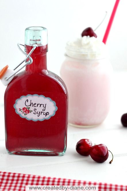 Homemade Cherry Syrup from @createdbydiane Cherry Syrup Recipe, Homemade Syrups, Simple Syrups, Cherry Syrup, Sweet Sauces, Syrup Recipes, Simple Syrup Recipes, Homemade Syrup, Cherry Recipes