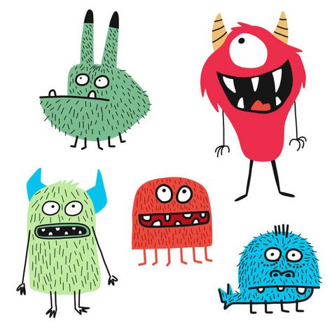 Cartoon Monsters Illustrations, Royalty-Free Vector Graphics & Clip Art - iStock Cute Monsters Drawings, Doodle Monster, Dragon Silhouette, Monster Drawing, Funny Monsters, Monster Illustration, Illustration Photo, Cartoon Monsters, Cute Monsters