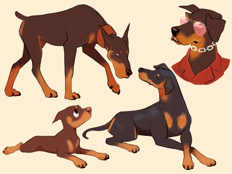 Doberman Drawing, Dog Design Art, Dog Animation, Cat Hacks, Canine Art, Laugh Out Loud, Mythical Creatures Art, Cat Owner, Animal Sketches