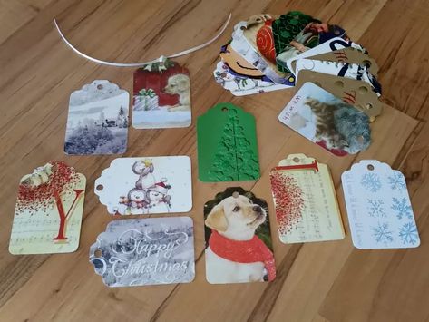 11 Sweet Ways to Reuse Old Christmas Cards | Hometalk Old Christmas Cards, Hello Gift, Garden Diy Ideas, Recycled Cards, Old Cards, Snowflake Cards, Christmas Card Crafts, Old Christmas, Unique Ornament