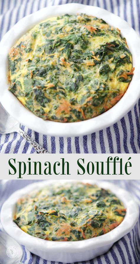 Spinach Recipes Side, Spinach Soufflé, Souffle Recipes Easy, Spinach Side Dish, Spinach Souffle, Spinach Casserole, Veggie Casserole, Vegetable Side Dish, Souffle Recipes