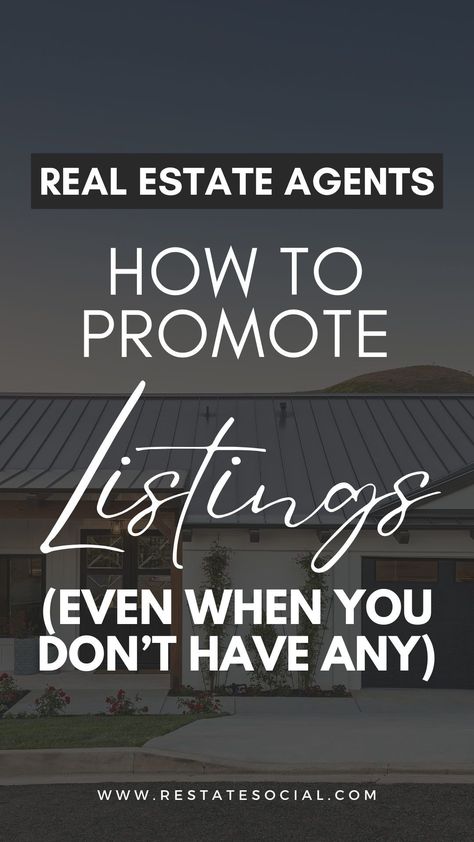 Learn how to promote real estate listings when you don't have any! This is essential for real estate agent marketing to reach and connect with new home buyers and sellers.  Real estate agent social media | realtor marketing | realtor instagram | realtor social media | real estate instagram | real estate leads | marketing for realtors | real estate agent instagram | real estate promotion | real estate advertising New To Real Estate, Selling Real Estate Marketing Ideas, Real Estate Accessories, Marketing For Real Estate Agents, New Real Estate Agent Announcement, Real Estate Tips For Sellers, Real Estate Tips For Buyers, Beginner Real Estate Agent, Real Estate Agent Instagram