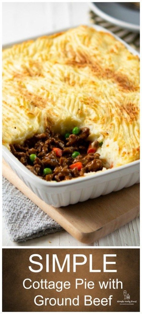 Irish Cottage Pie, Cottage Pie Recipe Beef, Beef Cottage Pie, Simple Party Food, St Patricks Food, Cottage Pie Recipe, Beef And Vegetables, Hp Sauce, Simple Cottage