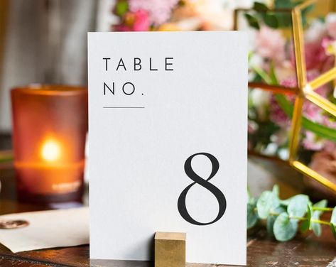 Alternative Table Number Ideas, Simple Table Name Cards, Easy Table Numbers Wedding, Minimalist Wedding Table Numbers, Simple Wedding Table Numbers, Modern Wedding Table Numbers, Modern Table Numbers Wedding, Minimal Table Numbers, Wedding Table Numbers Diy