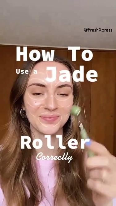 Jade Roller ! What Do Face Rollers Do, Jade Skin Roller, Facial Massage With Jade Roller, Jade Face Roller Routine, Using A Jade Face Roller, Facial Exercises With Jade Roller, Face Massage Roller Skin Care, How To Massage Face With Jade Roller, How Do You Use A Jade Roller