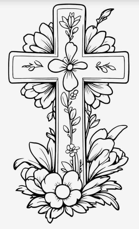 Cross Coloring Pages Free Printables, Easter Crosses, Cross Coloring Page, Saint Coloring, Jesus Coloring Pages, Sunday School Coloring Pages, Egg Pattern, Sunday School Crafts For Kids, Easter Coloring