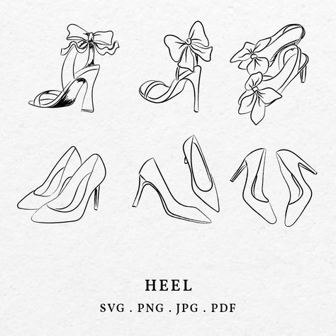 Heel Illustration, Shoe Drawing, Illustration Wedding, Coffee Illustration, Timeless Symbol, Bridal Heels, Love Illustration, Wedding Vector, Wedding Heels