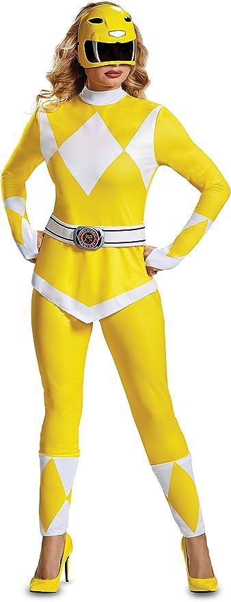 Power Rangers Yellow Ranger, Power Rangers Yellow, Trini Kwan, Ranger Costume, Original Power Rangers, Yellow Ranger, Power Rangers Costume, Plastic Mask, Half Mask