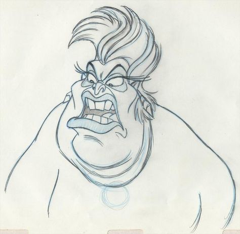 Facial Drawings, Ursula Tattoo, Vanessa Ursula, Mermaid Concept, Ursula The Sea Witch, The Sea Witch, Mermaid Sketch, Disney Drawing, Tattoo Process