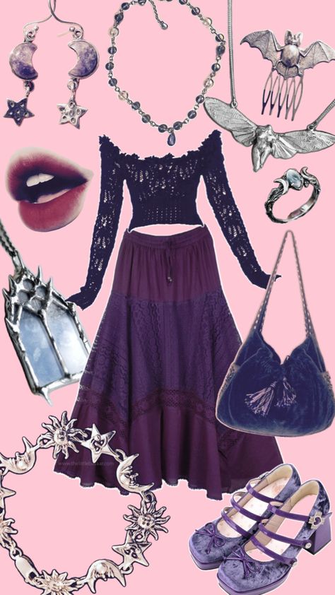 Witchy Aesthetic Outfit, Witch Fashion, Hippie Style Clothing, Purple Outfits, Swaggy Outfits, Goth Outfits, Alternative Outfits, Really Cute Outfits, Outfit Inspo Fall