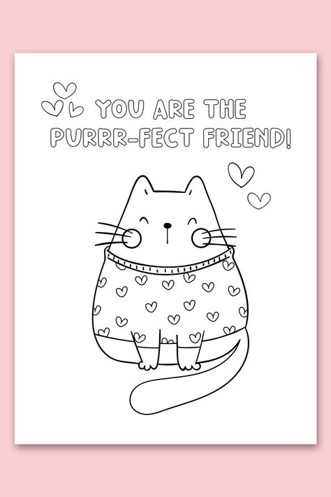 Get this set of free Valentine's Day coloring cards and pages. These Valentine’s Day coloring pages for kids are a great Valentine’s Day activity to keep kids busy this February. Use the Valentine’s Day card printables to make some adorable Valentine’s Day cards for your child’s class to pass out. Their simple designs work for younger kids, too. Valentine Card Printables Free For Kids, Valentine Printables Free Kids Coloring, For Valentines Day Ideas, Free Printable Valentines Cards, Punny Valentines, Valentines Day Ideas, Printable Valentines Day Cards, Valentines Day Coloring Page, Valentine Coloring Pages