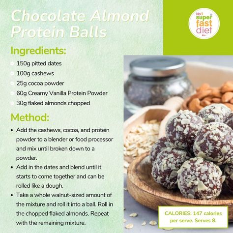 Craving a delicious, protein-packed snack to power you through the afternoon? Our Chocolate Almond Protein Balls are the perfect treat! Made with our Creamy Vanilla Protein Powder, they're not only high in protein but will keep you satisfied and energised. Plus, you can now bundle and save with our new Super Smoothie Bundles! Shop here ➡️ Almond Protein Balls, Protein Balls Recipe, Protein Balls Recipes, Super Smoothies, Protein Packed Snacks, Fast Day, Protein Balls, Protein Powders, Chocolate Almond