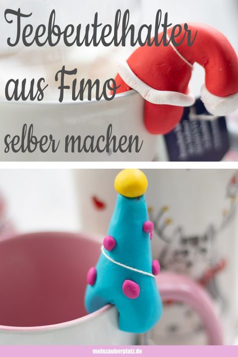 Teebeutelhalter aus Fimo selber machen - Mein Zauberplatz Fimo Diy, Fimo Ideas, Diy Fimo, Christmas Simple, Polymer Clay Diy, Tea Bag Holder, Ideas For Christmas, Easy Diy Gifts, Cute Polymer Clay