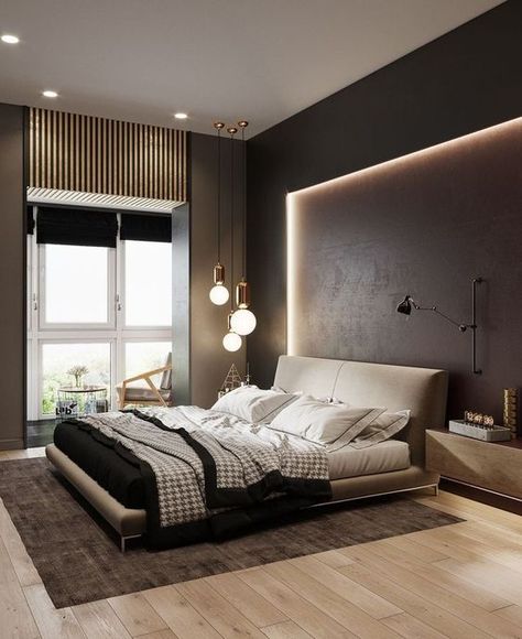 Modern and Romantic Bedroom Lighting Ideas Modern Bedroom Decor, Master Bedrooms, Modern Bedroom Design, Stylish Bedroom, Bedroom Designs, Trendy Home, Modern Bed, Modern Room, Beautiful Bedrooms