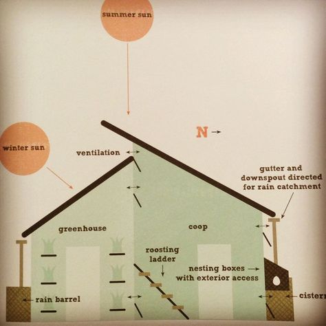 greenhouse/coop Greenhouse And Chicken Coop, Chicken Coop Greenhouse, Greenhouse Chicken Coop, Free Range Chickens Coop, Backyard Chicken Coop, Free Range Chicken, Chicken Coop Garden, Heating A Greenhouse, Backyard Chicken Coop Plans